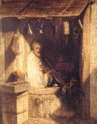 Tukish Merchant Smoking in his Shop Alexandre Gabriel Decamps